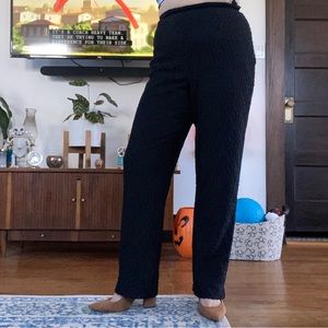 Vintage Solid Black Lace Straight Leg Pants